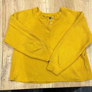 Women’s Yellow Waffle Knit Sweater